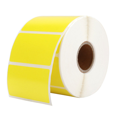 برچسب رول کاغذی بارکد حرارتی زرد سفارشی 58 میلی متر
