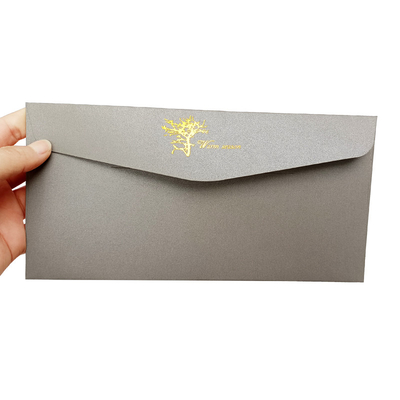 بسته کاغذ خاکستری لوگو فویل لوکس برای کارت پاکت دعوت عروسی تولد