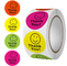 برچسب های رنگارنگ گرد ضد آب CMYK با تشکر از چهره لبخند 1 اینچی